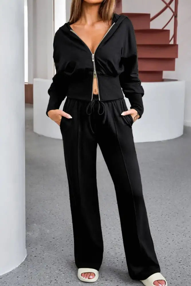 Zip-Up Hoodie and Pants Active Set