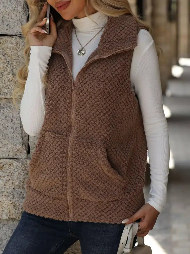Zip-Up Vest Coat
